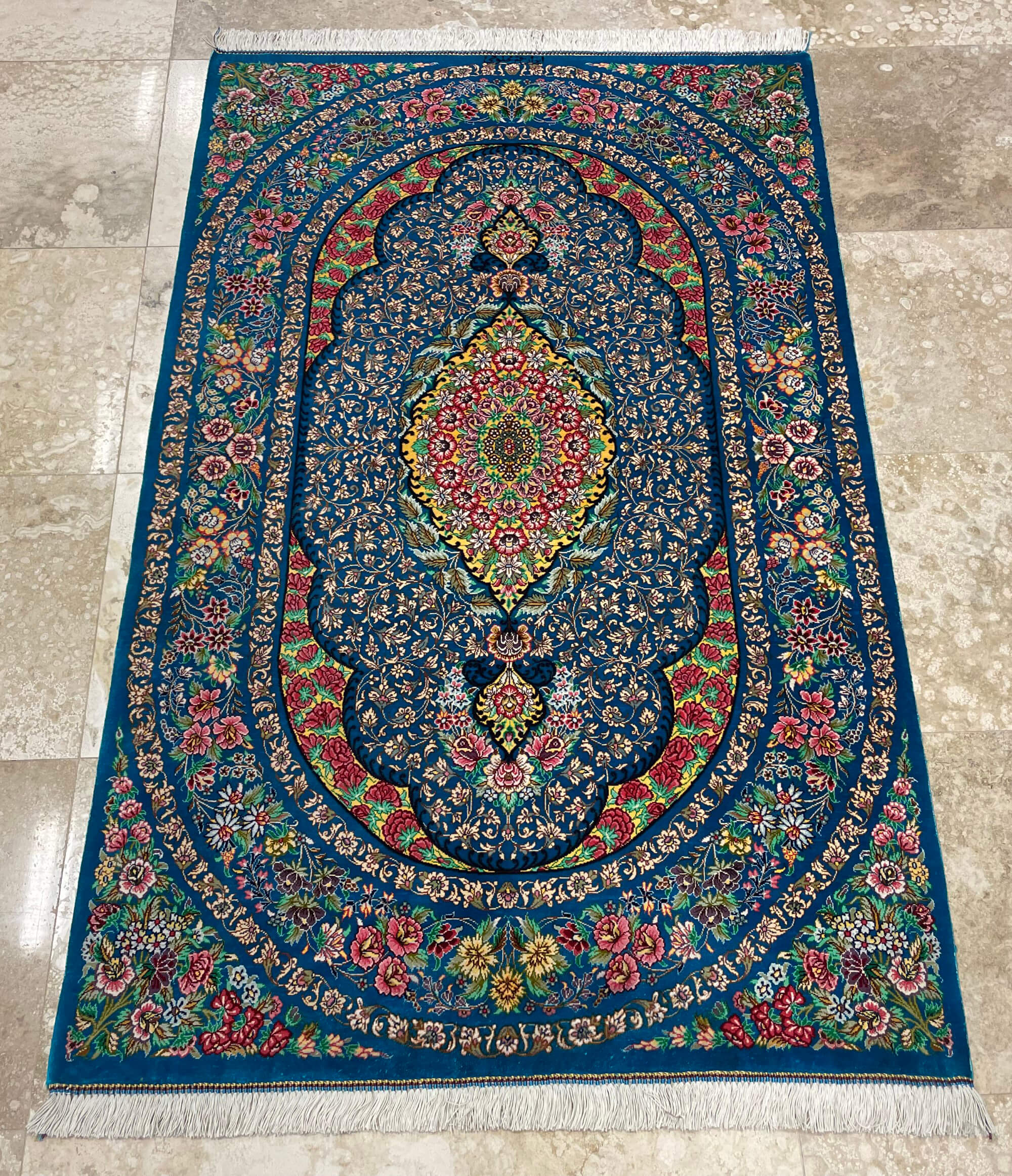 Qom selyem Royal perzsa szőnyeg