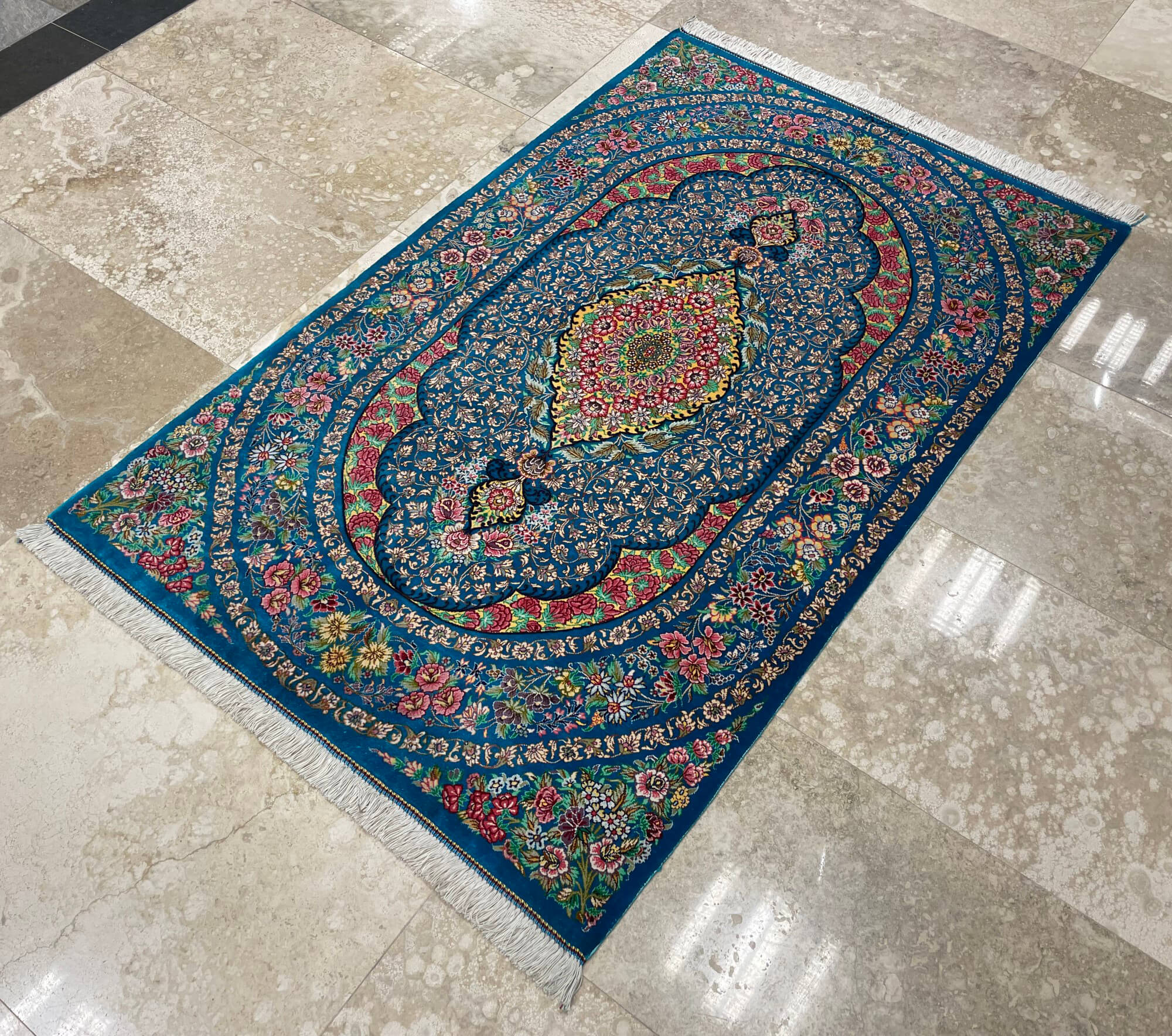 Qom selyem Royal perzsa szőnyeg
