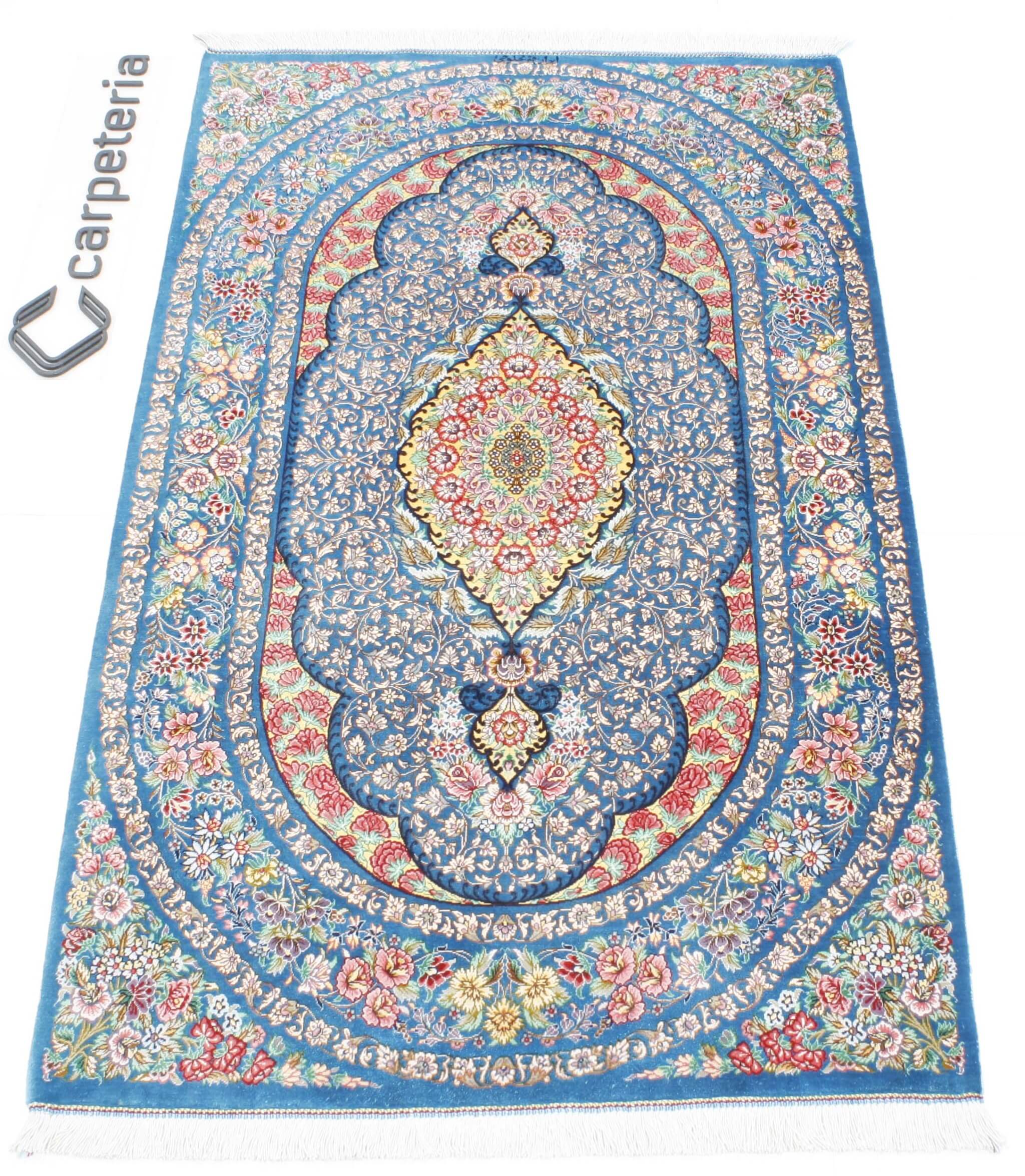 Qom selyem Royal perzsa szőnyeg