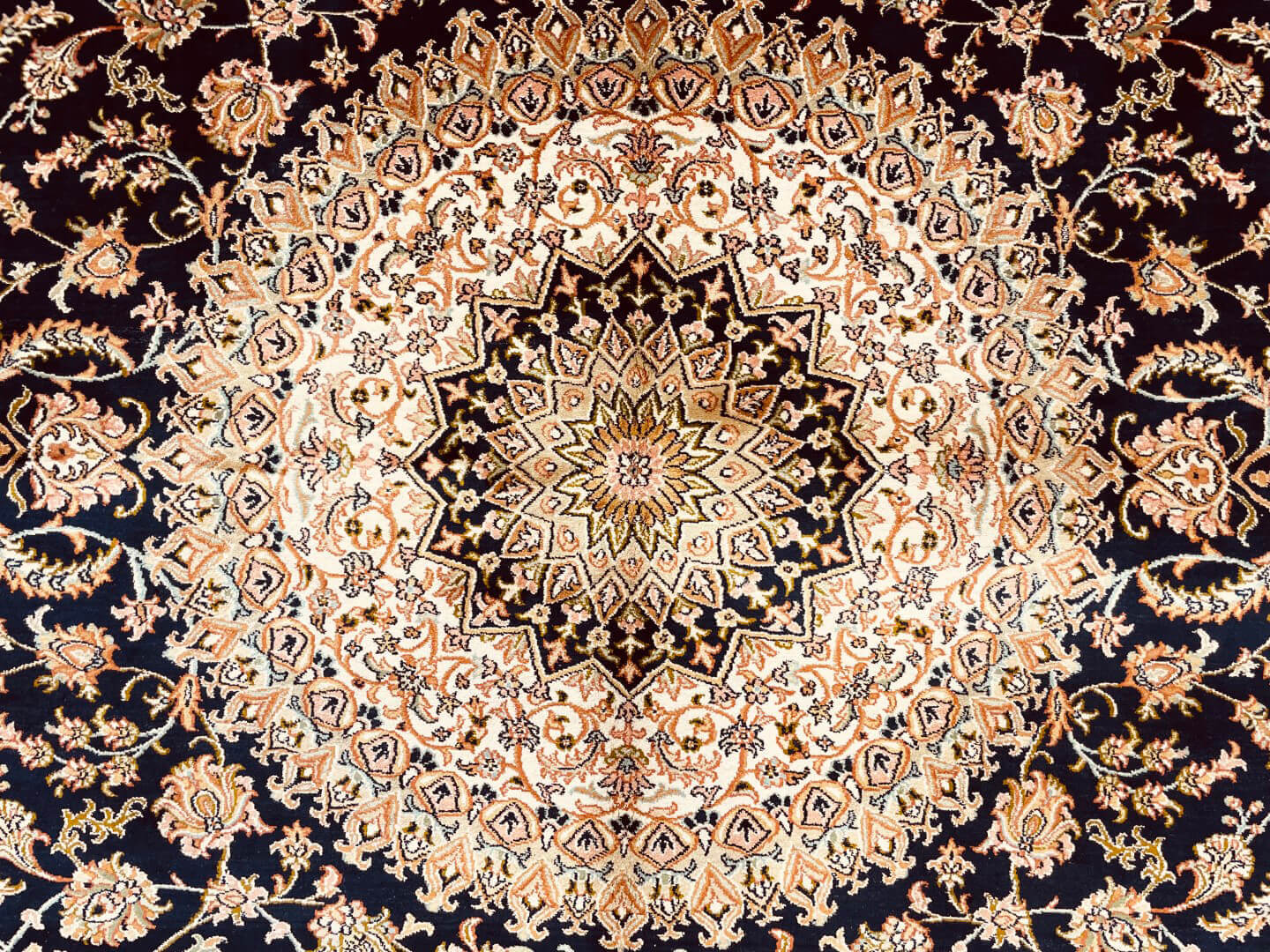 Kashmir selyem/selyem Royal keleti szőnyeg