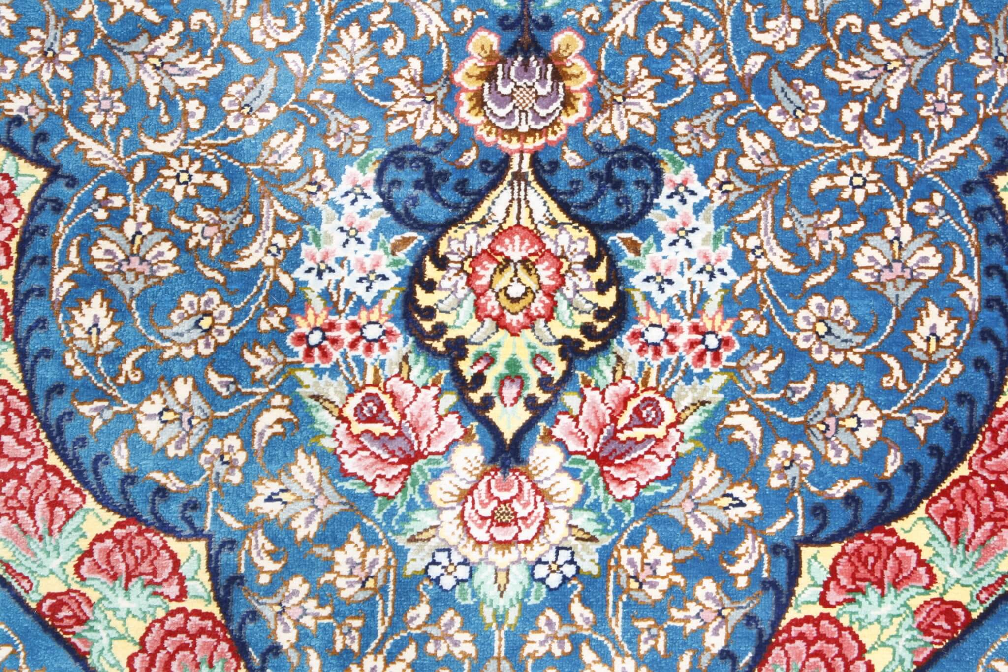 Qom selyem Royal perzsa szőnyeg