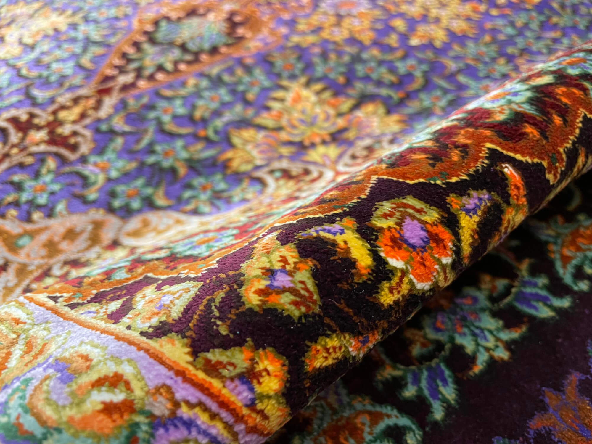 Qom selyem Royal perzsa szőnyeg