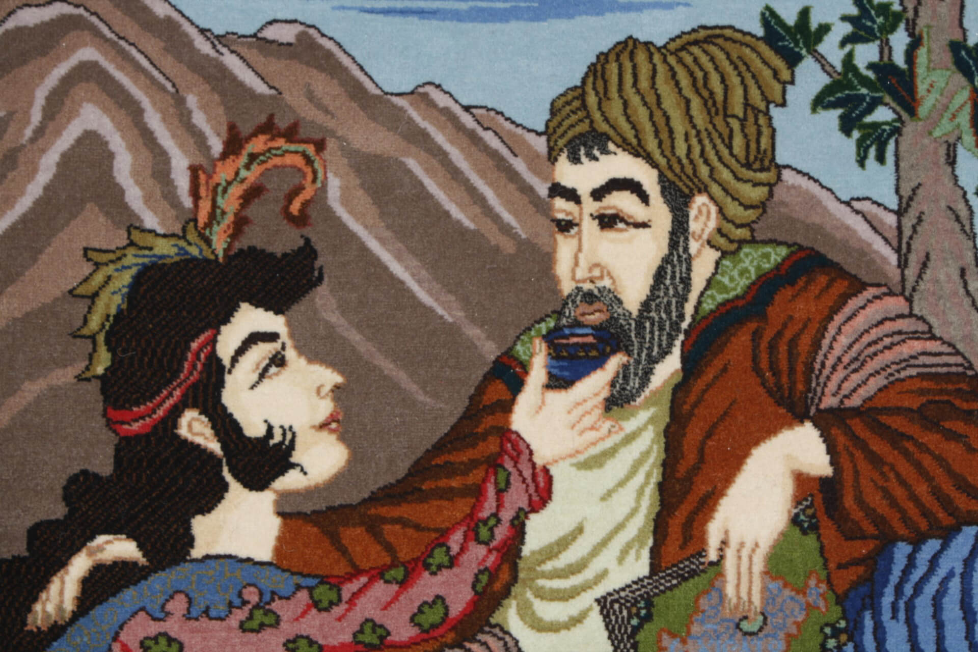 Isfahan Figural perzsa szőnyeg