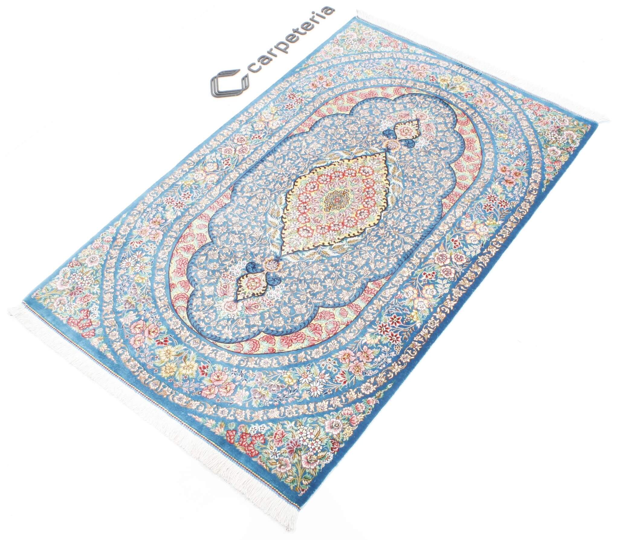 Qom selyem Royal perzsa szőnyeg