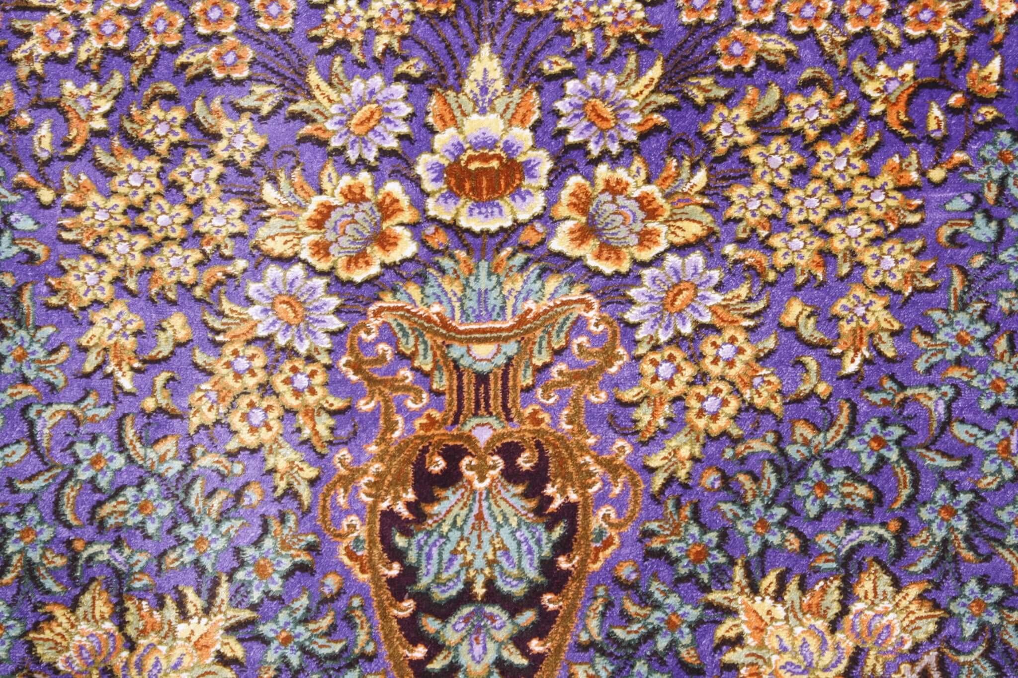 Qom selyem Royal perzsa szőnyeg