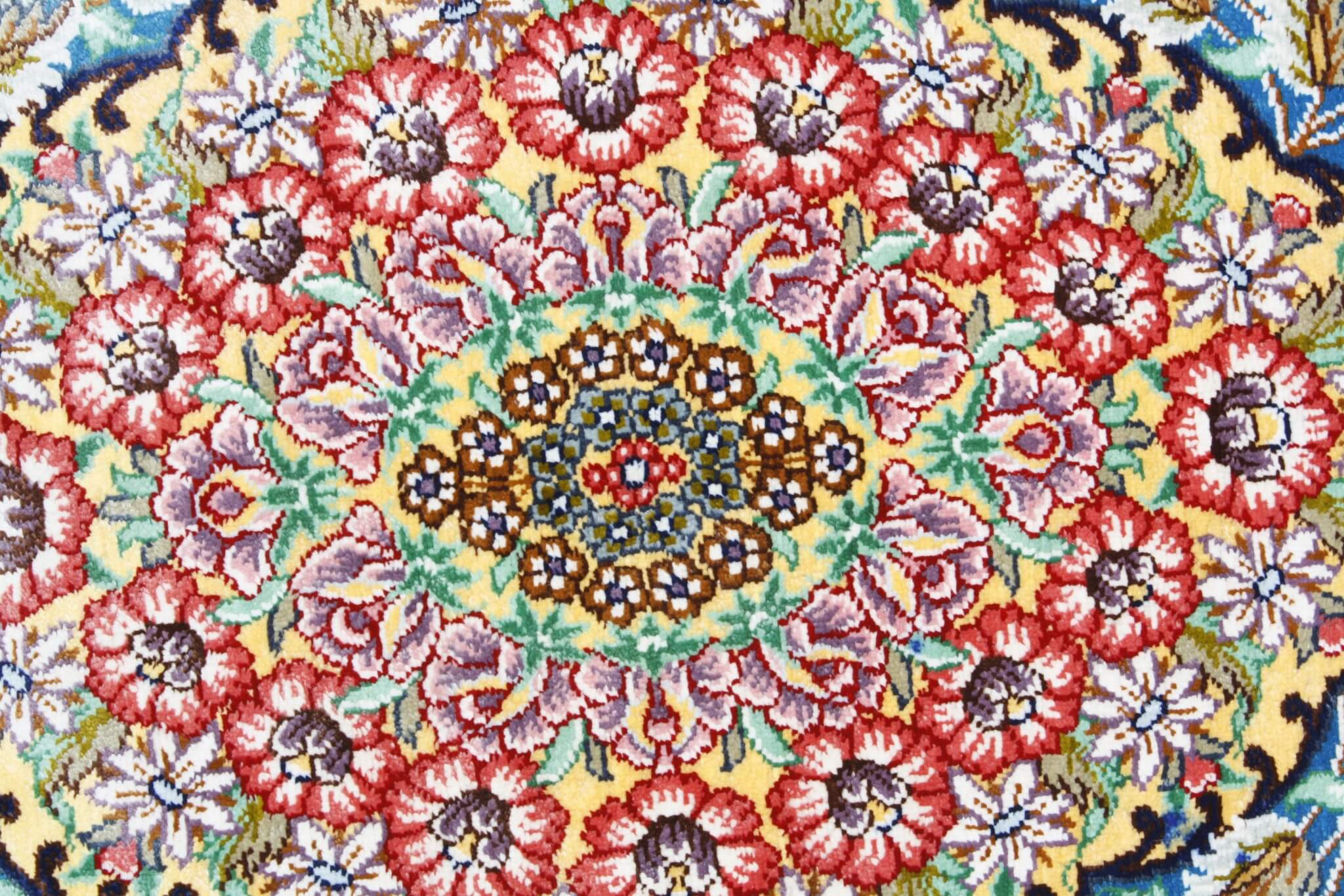 Qom selyem Royal perzsa szőnyeg