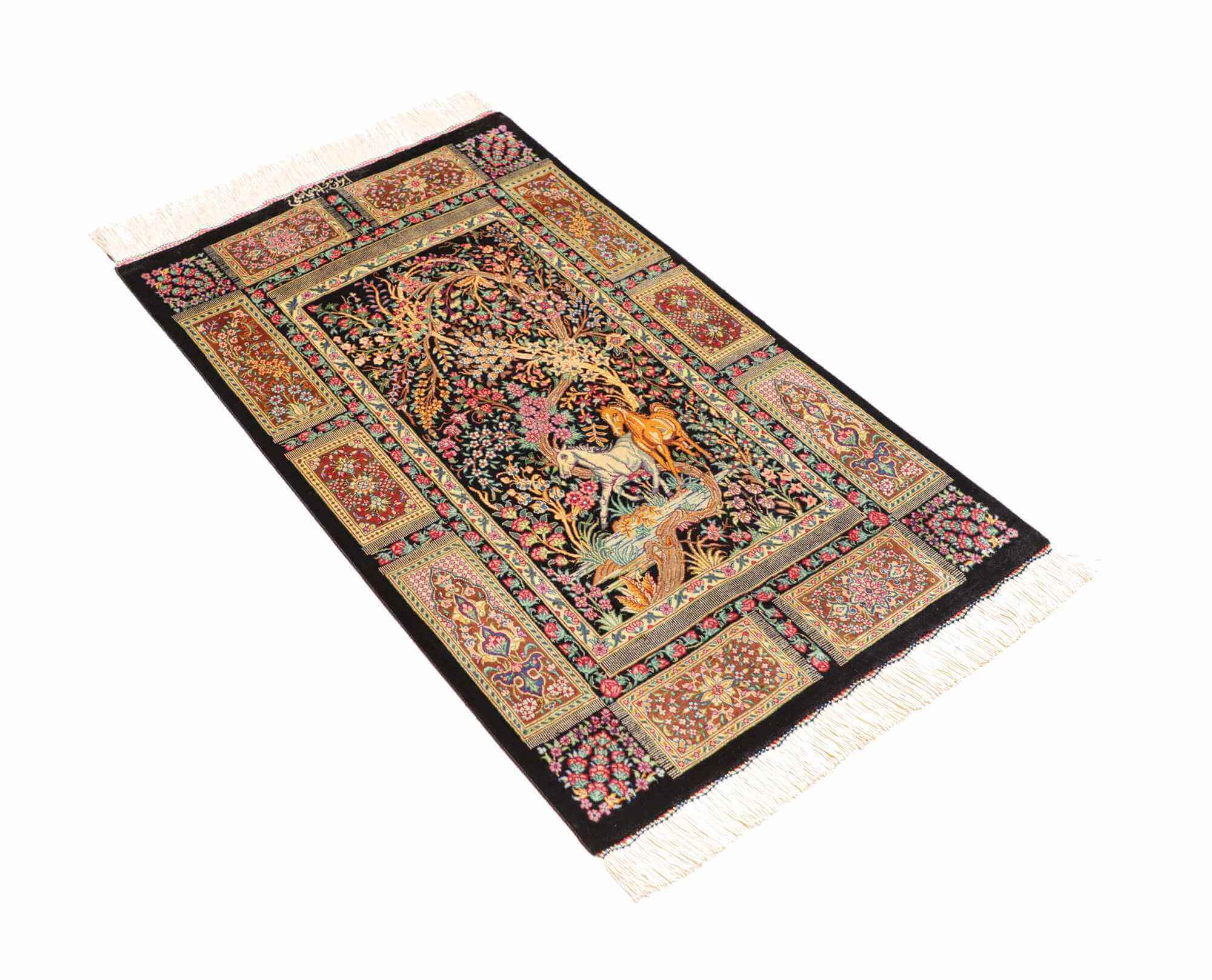 Qom selyem Royal perzsa szőnyeg