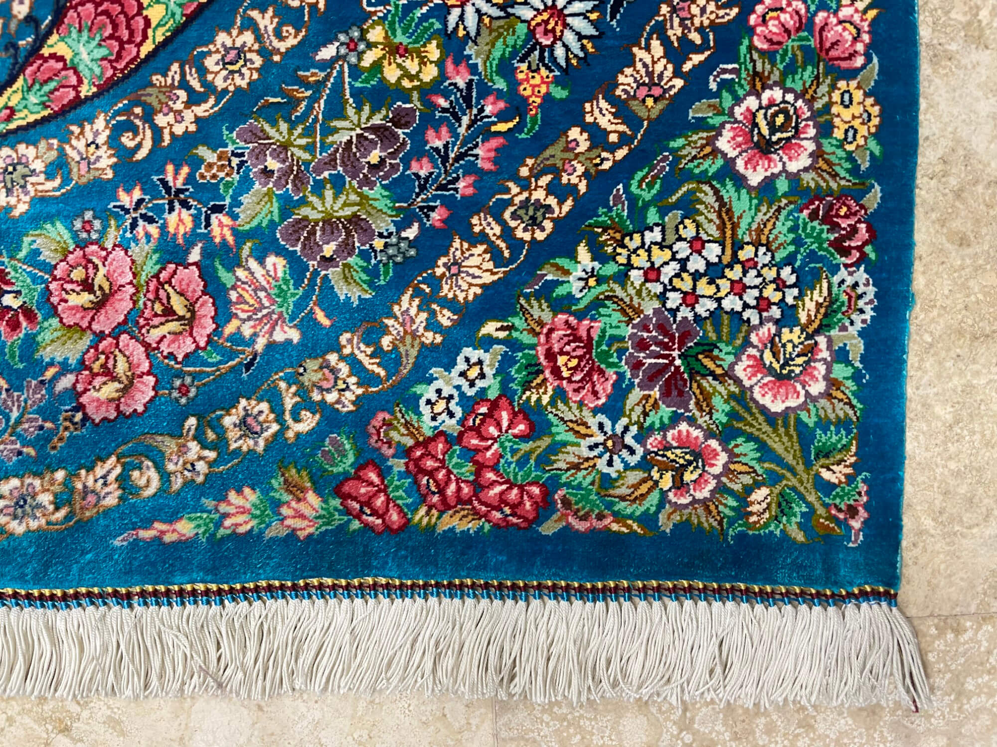 Qom selyem Royal perzsa szőnyeg