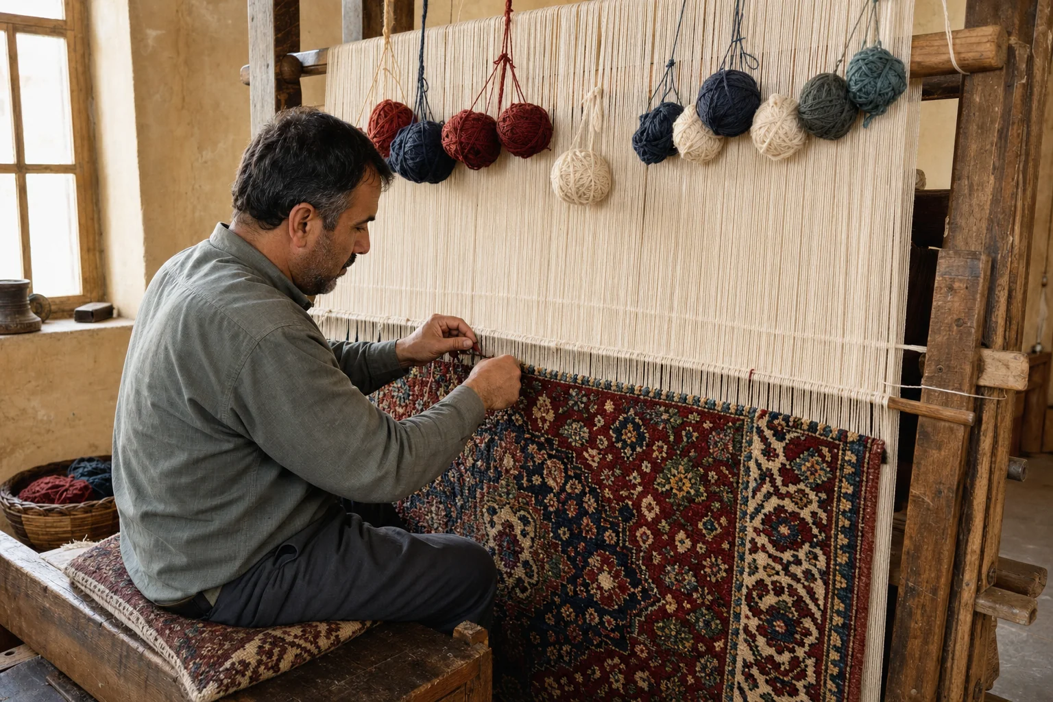What is a hand-knotted rug and how is it actually made?