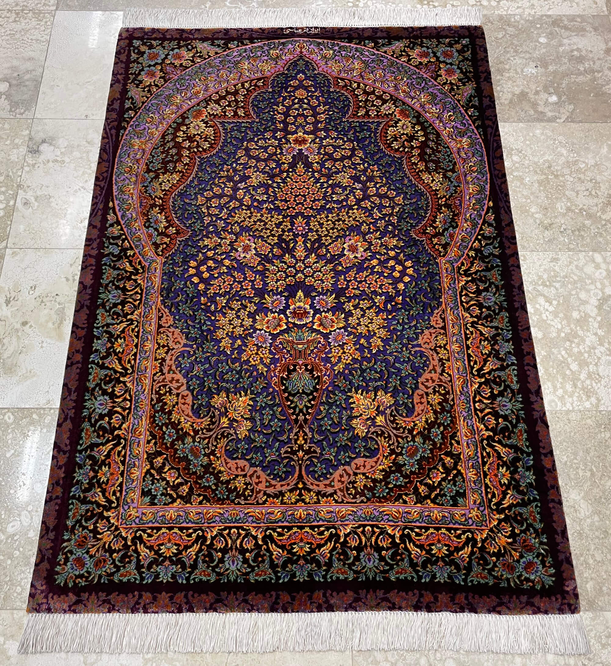 Qom selyem Royal perzsa szőnyeg