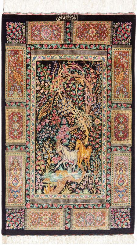 Qom selyem Royal perzsa szőnyeg
